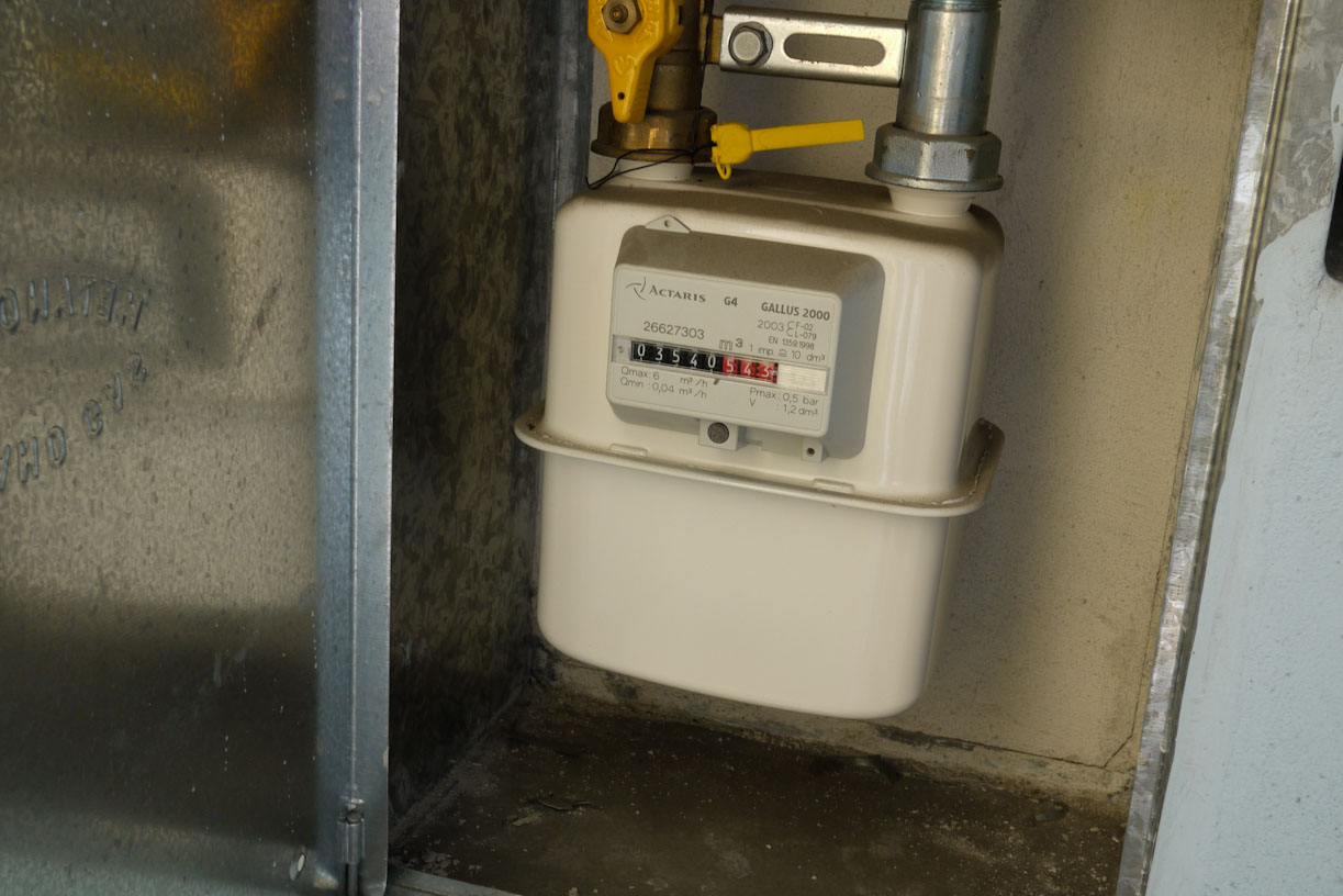 Gas meter in Italy