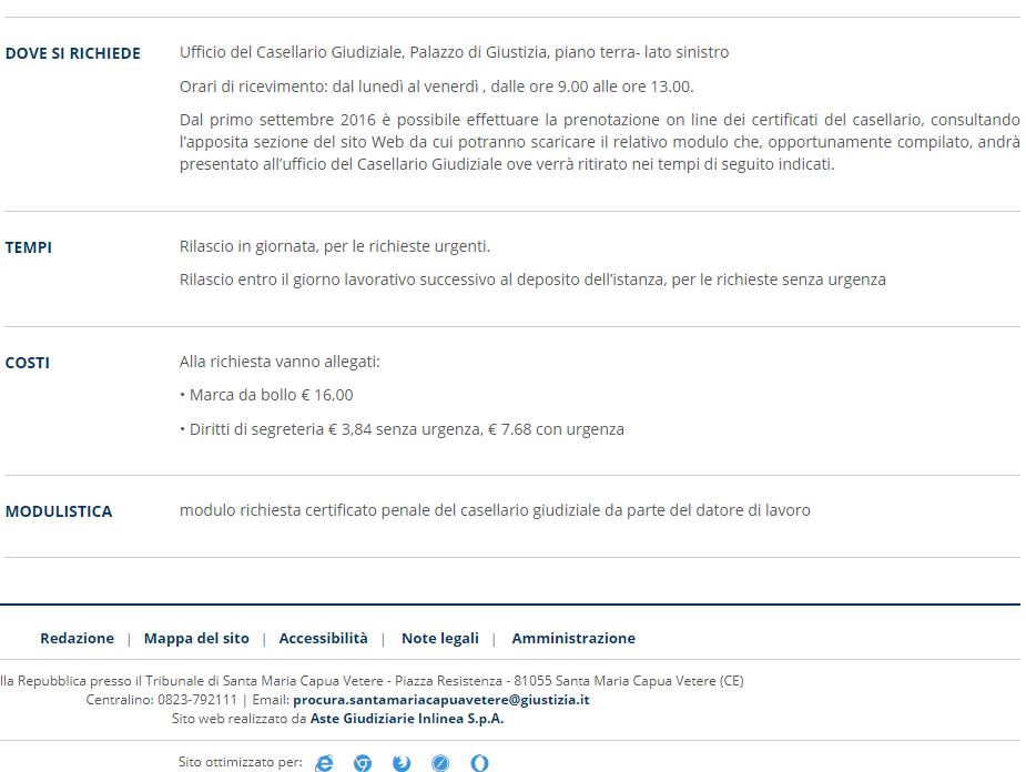 Certificato Penale costo